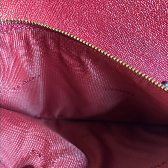 Coach Cherry Red Crossbody Bag Set of 2 Leather Solid Timeless - Picture 13 of 14